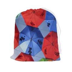 Letters Pattern Folding Umbrellas 2 Drawstring Pouch (2xl) by artworkshop