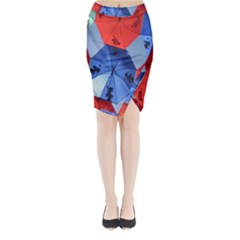 Letters Pattern Folding Umbrellas 2 Midi Wrap Pencil Skirt