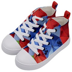 Letters Pattern Folding Umbrellas 2 Kids  Mid-top Canvas Sneakers by artworkshop