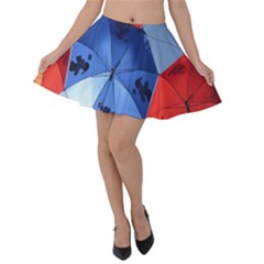 Letters Pattern Folding Umbrellas 2 Velvet Skater Skirt