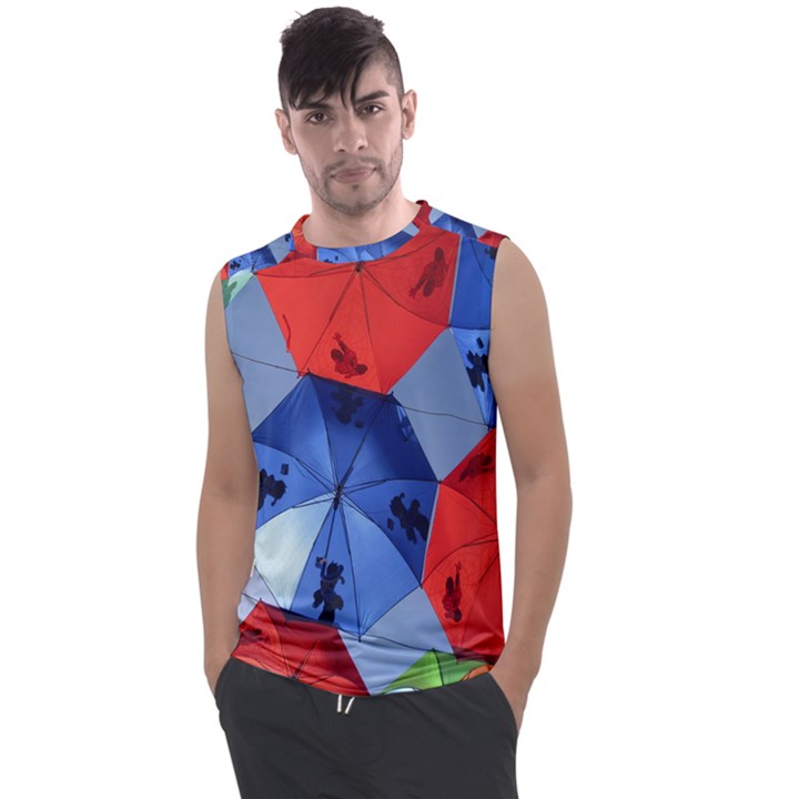 Letters Pattern Folding Umbrellas 2 Men s Regular Tank Top