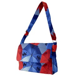 Letters Pattern Folding Umbrellas 2 Full Print Messenger Bag (l) by artworkshop