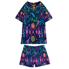 Pattern Nature Design Kids  Swim Tee And Shorts Set by artworkshop