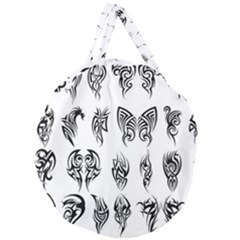 Tattoo Pattern Coin Purse Giant Round Zipper Tote by artworkshop