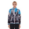 Winter Village Snow Brick Buildings Women s Bomber Jacket View1