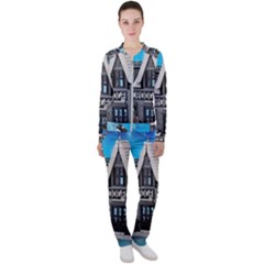 Winter Village Snow Brick Buildings Casual Jacket And Pants Set by artworkshop