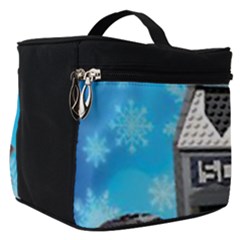 Winter Village Snow Brick Buildings Make Up Travel Bag (small) by artworkshop