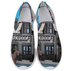 Winter Village Snow Brick Buildings Men s Slip On Sneakers by artworkshop