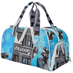 Winter Village Snow Brick Buildings Burner Gym Duffel Bag by artworkshop