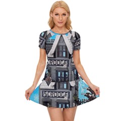 Winter Village Snow Brick Buildings Women s Sports Wear Set by artworkshop