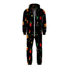 Christmas Pattern Texture Colorful Wallpaper Hooded Jumpsuit (kids)