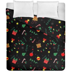 Christmas Pattern Texture Colorful Wallpaper Duvet Cover Double Side (california King Size)