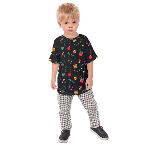 Christmas Pattern Texture Colorful Wallpaper Kids  Raglan Tee by Ravend