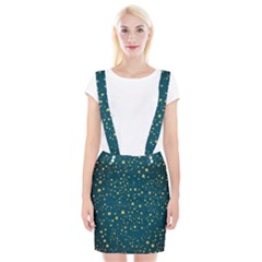 Star Golden Pattern Christmas Design White Gold Braces Suspender Skirt by Ravend