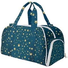 Star Golden Pattern Christmas Design White Gold Burner Gym Duffel Bag by Ravend