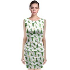 Christmas Tree Pattern Christmas Trees Sleeveless Velvet Midi Dress by Ravend