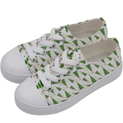 Christmas Tree Pattern Christmas Trees Kids  Low Top Canvas Sneakers by Ravend