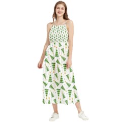 Christmas Tree Pattern Christmas Trees Boho Sleeveless Summer Dress by Ravend