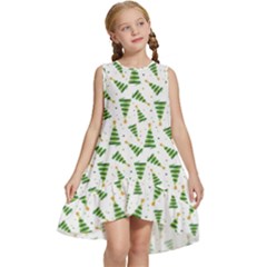 Christmas Tree Pattern Christmas Trees Kids  Frill Swing Dress by Ravend