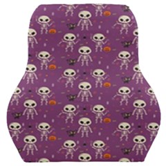 Background Halloween Pattern Pumpkin Skeleton Bat Car Seat Back Cushion  by Ravend