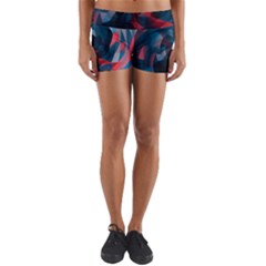 Art Polygon Geometric Design Pattern Colorful Yoga Shorts by Ravend