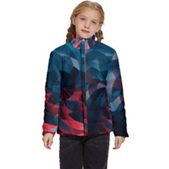 Art Polygon Geometric Design Pattern Colorful Kids  Puffer Bubble Jacket Coat by Ravend