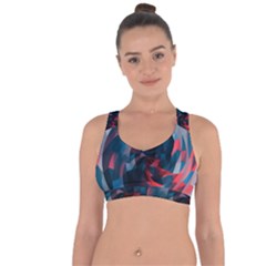 Art Polygon Geometric Design Pattern Colorful Cross String Back Sports Bra by Ravend