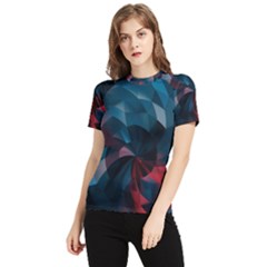 Art Polygon Geometric Design Pattern Colorful Women s Short Sleeve Rash Guard by Ravend