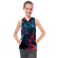 Art Polygon Geometric Design Pattern Colorful Kids  Sleeveless Hoodie by Ravend