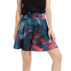 Art Polygon Geometric Design Pattern Colorful Waistband Skirt by Ravend