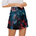 Art Polygon Geometric Design Pattern Colorful Mini Front Wrap Skirt View3