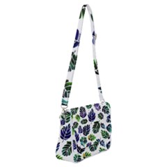 Leaves Watercolor Ornamental Decorative Design Shoulder Bag With Back Zipper by Ravend