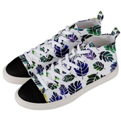 Leaves Watercolor Ornamental Decorative Design Men s Mid-top Canvas Sneakers by Ravend