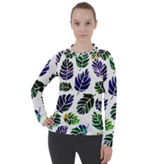 Leaves Watercolor Ornamental Decorative Design Women s Pique Long Sleeve Tee