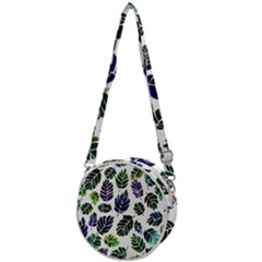 Leaves Watercolor Ornamental Decorative Design Crossbody Circle Bag by Ravend