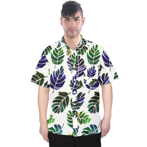 Leaves Watercolor Ornamental Decorative Design Men s Hawaii Shirt by Ravend