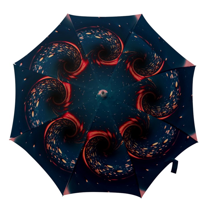 Fluid Swirl Spiral Twist Liquid Abstract Pattern Hook Handle Umbrellas (Small)