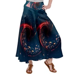 Fluid Swirl Spiral Twist Liquid Abstract Pattern Satin Palazzo Pants by Ravend