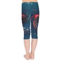 Fluid Swirl Spiral Twist Liquid Abstract Pattern Kids  Capri Leggings  View2