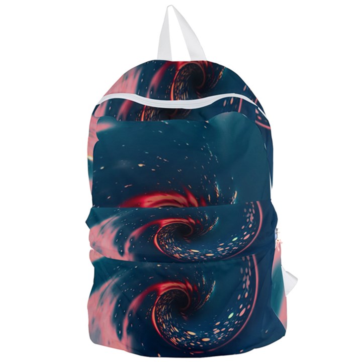 Fluid Swirl Spiral Twist Liquid Abstract Pattern Foldable Lightweight Backpack