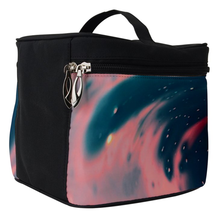 Fluid Swirl Spiral Twist Liquid Abstract Pattern Make Up Travel Bag (Small)