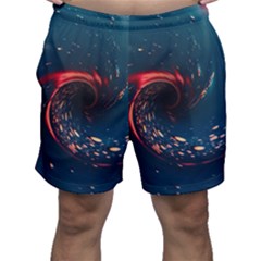 Fluid Swirl Spiral Twist Liquid Abstract Pattern Men s Shorts