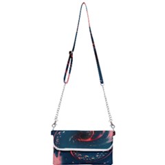 Fluid Swirl Spiral Twist Liquid Abstract Pattern Mini Crossbody Handbag by Ravend