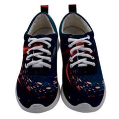 Fluid Swirl Spiral Twist Liquid Abstract Pattern Women Athletic Shoes by Ravend