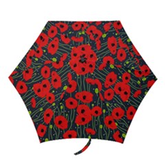 Background Poppies Flowers Seamless Ornamental Mini Folding Umbrellas by Ravend