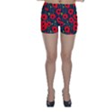 Background Poppies Flowers Seamless Ornamental Skinny Shorts View1