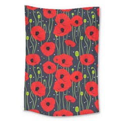 Background Poppies Flowers Seamless Ornamental Large Tapestry by Ravend