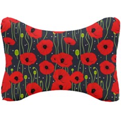 Background Poppies Flowers Seamless Ornamental Seat Head Rest Cushion by Ravend