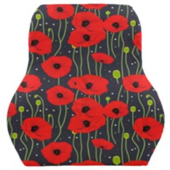 Background Poppies Flowers Seamless Ornamental Car Seat Back Cushion  by Ravend