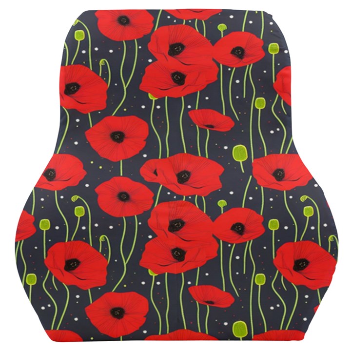 Background Poppies Flowers Seamless Ornamental Car Seat Back Cushion 